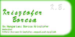 krisztofer borcsa business card